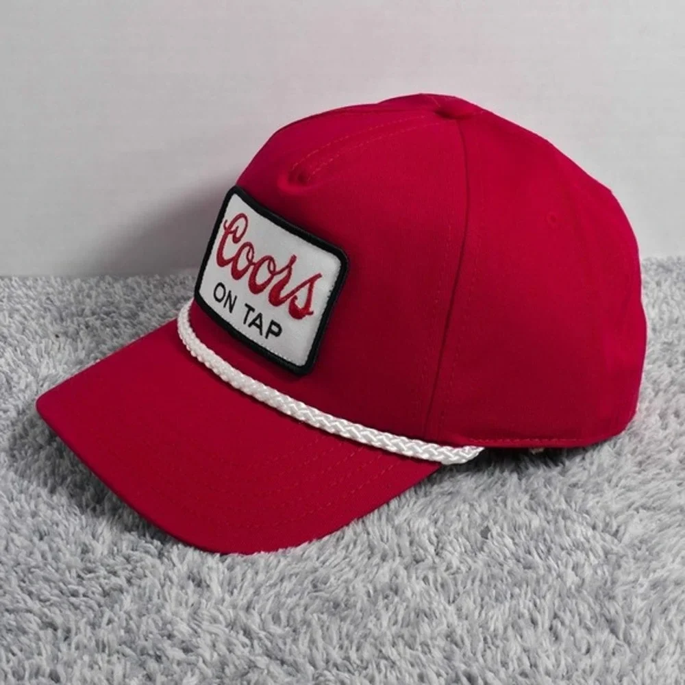 American Needle Coors On Tap Rope Snapback Adjustable Cap Hat Beer Red White NWT